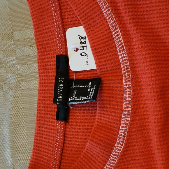 Forever 21 Burnt Orange Cropped Thermal Top (0488) 💥 - Picture 4 of 6